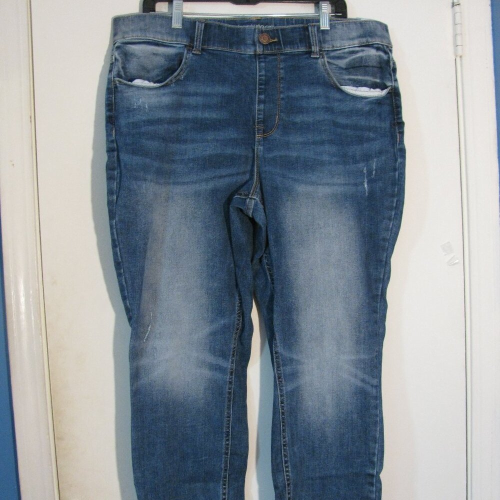 Maurices Jeans Sz 18 Super High Rise Elastic Waist Mom Skinny Jeggings